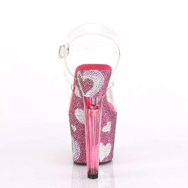 Pleaser Sandalette LOVESICK-708HEART Transparent Pink Strass EU-41 / US-11