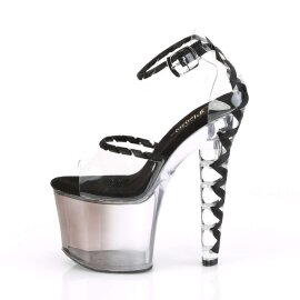 Pleaser Sandalette LOVESICK-712T Transparent Schwarz EU-41 / US-11