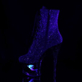Pleaser Stiefelette MOON-1020MER Schwarz Bunt Multi Glitter EU-35 / US-5