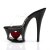 Pleaser Pantolette MOON-701HRS Transparent Schwarz Rot Strass EU-35 / US-5