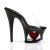 Pleaser Pantolette MOON-701HRS Transparent Schwarz Rot Strass EU-35 / US-5