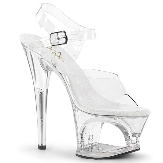 Pleaser Sandalette MOON-708 Transparent Silber EU-35 / US-5