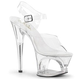 Pleaser Sandalette MOON-708 Transparent Silber EU-35 / US-5