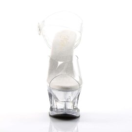 Pleaser Sandalette MOON-708 Transparent Silber EU-35 / US-5