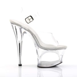 Pleaser Sandalette MOON-708 Transparent Silber EU-35 / US-5