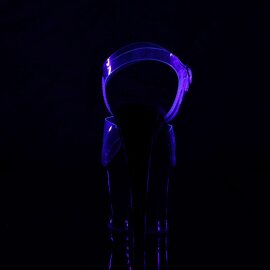 Pleaser Sandalette MOON-708FLM Transparent Schwarz EU-35 / US-5