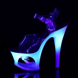 Pleaser Sandalette MOON-708MER Blau Multi Glitter EU-35 / US-5