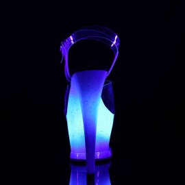Pleaser Sandalette MOON-708MER Blau Multi Glitter EU-35 / US-5