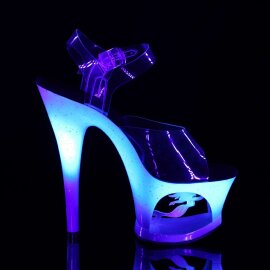 Pleaser Sandalette MOON-708MER Blau Multi Glitter EU-35 / US-5