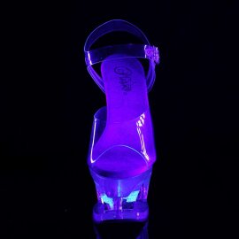 Pleaser Sandalette MOON-708MER Transparent Silber EU-35 /...