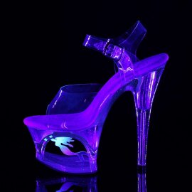 Pleaser Sandalette MOON-708MER Transparent Silber EU-35 / US-5