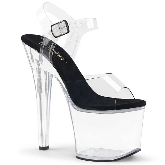 Pleaser Sandalette RADIANT-708 Transparent Schwarz EU-37 / US-7