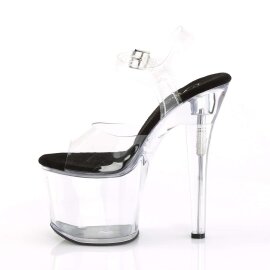 Pleaser Sandalette RADIANT-708 Transparent Schwarz EU-37 / US-7