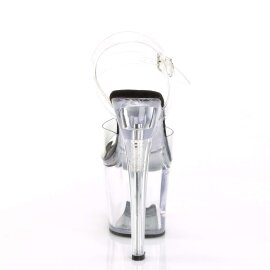 Pleaser Sandalette RADIANT-708 Transparent Schwarz EU-37 / US-7