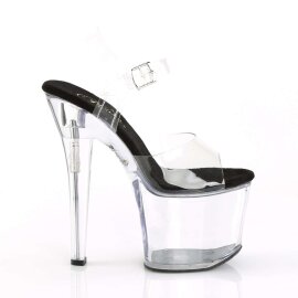 Pleaser Sandalette RADIANT-708 Transparent Schwarz EU-37 / US-7
