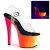 Pleaser Sandalette RAINBOW-308UV Transparent Neon-Blau EU-35 / US-5