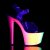 Pleaser Sandalette RAINBOW-308UV Transparent Neon-Blau EU-35 / US-5