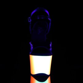 Pleaser Sandalette RAINBOW-309UV Schwarz Neon-Bunt EU-35...