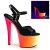 Pleaser Sandalette RAINBOW-309UV Schwarz Neon-Bunt EU-35 / US-5