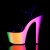 Pleaser Sandalette RAINBOW-309UV Schwarz Neon-Bunt EU-37 / US-7