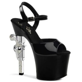 Pleaser Sandalette REVOLVER-709 Schwarz EU-35 / US-5