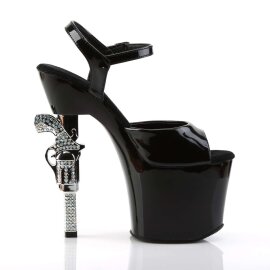 Pleaser Sandalette REVOLVER-709 Schwarz EU-35 / US-5
