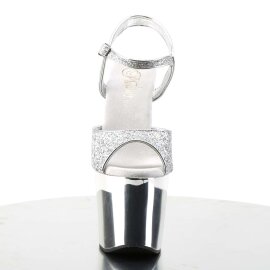 Pleaser Sandalette REVOLVER-709G Silber Multi Glitter Chrom EU-35 / US-5