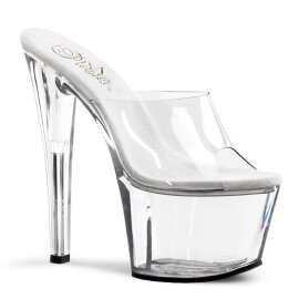 Pleaser Pantolette SKY-301 Transparent Silber EU-35 / US-5