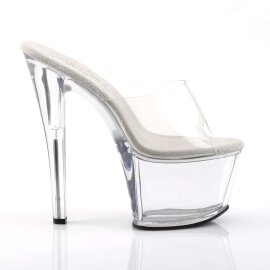 Pleaser Pantolette SKY-301 Transparent Silber EU-35 / US-5