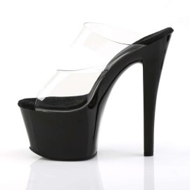 Pleaser Pantolette SKY-302 Transparent Schwarz EU-35 / US-5