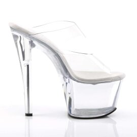 Pleaser Pantolette SKY-302 Transparent Silber EU-38 / US-8