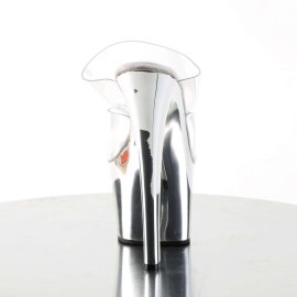 Pleaser Pantolette SKY-302 Transparent Silber Chrom EU-35 / US-5