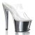 Pleaser Pantolette SKY-302 Transparent Silber Chrom EU-35 / US-5
