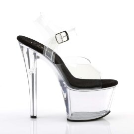 Pleaser Sandalette SKY-308 Transparent Schwarz EU-40 / US-10