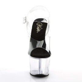 Pleaser Sandalette SKY-308 Transparent Schwarz EU-37 / US-7