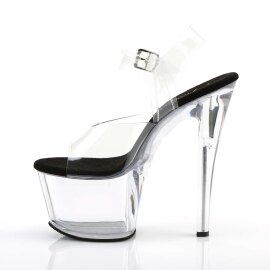 Pleaser Sandalette SKY-308 Transparent Schwarz EU-38 / US-8