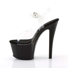 Pleaser Sandalette SKY-308 Transparent Schwarz EU-35 / US-5