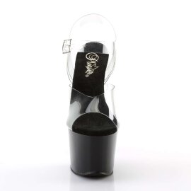 Pleaser Sandalette SKY-308 Transparent Schwarz EU-37 / US-7