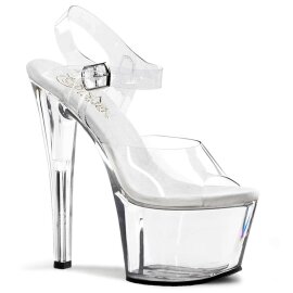 Pleaser Sandalette SKY-308 Transparent Silber EU-35 / US-5