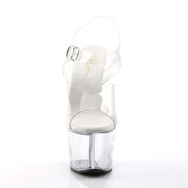 Pleaser Sandalette SKY-308 Transparent Silber EU-35 / US-5