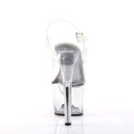 Pleaser Sandalette SKY-308 Transparent Silber EU-35 / US-5