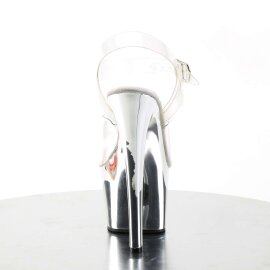 Pleaser Sandalette SKY-308 Transparent Silber Chrom EU-35 / US-5