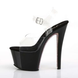 Pleaser Sandalette SKY-308CRS Transparent Schwarz EU-35 / US-5