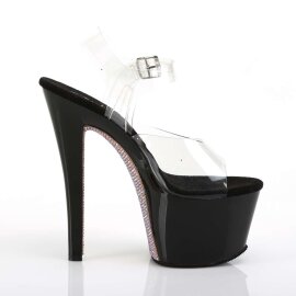 Pleaser Sandalette SKY-308CRS Transparent Schwarz EU-35 / US-5