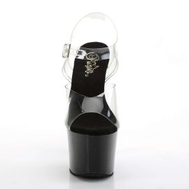 Pleaser Sandalette SKY-308CRS Transparent Schwarz EU-35 / US-5
