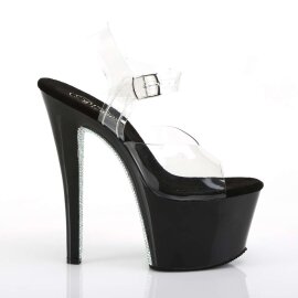 Pleaser Sandalette SKY-308CRS Transparent Schwarz EU-35 / US-5