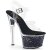 Pleaser Sandalette SKY-308GF Transparent Schwarz Strass EU-35 / US-5