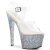 Pleaser Sandalette SKY-308LG Transparent Silber Multi Glitter EU-35 / US-5