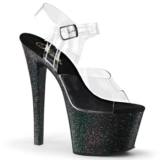 Pleaser Sandalette SKY-308MG Transparent Schwarz EU-41 / US-11