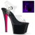 Pleaser Sandalette SKY-308TT Transparent Schwarz-Pink Neon EU-36 / US-6